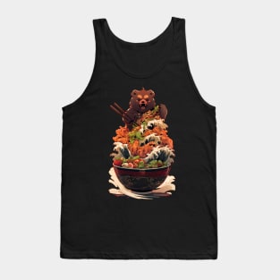 Bear aggressively eats ramen Tank Top